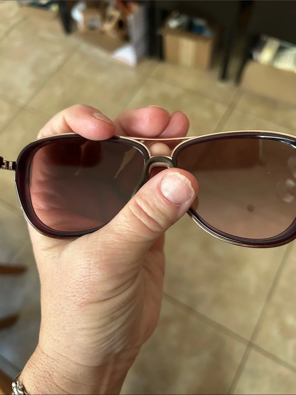 Women's Brown Gradient Lens Sunglasses - Classic Oversized Style